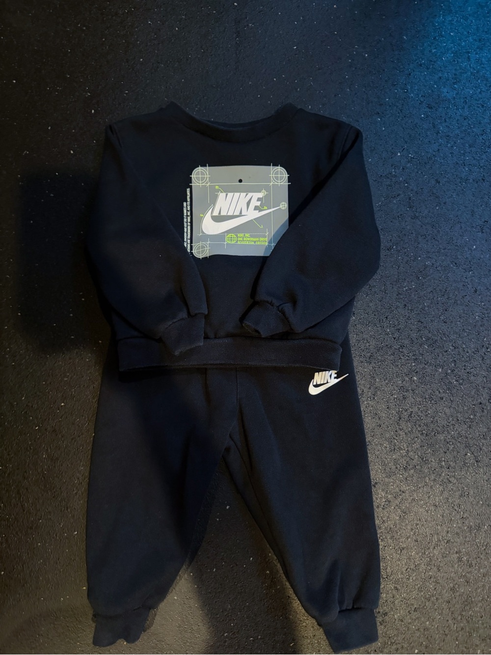 Nike Black Kids Matching Set with White Logo